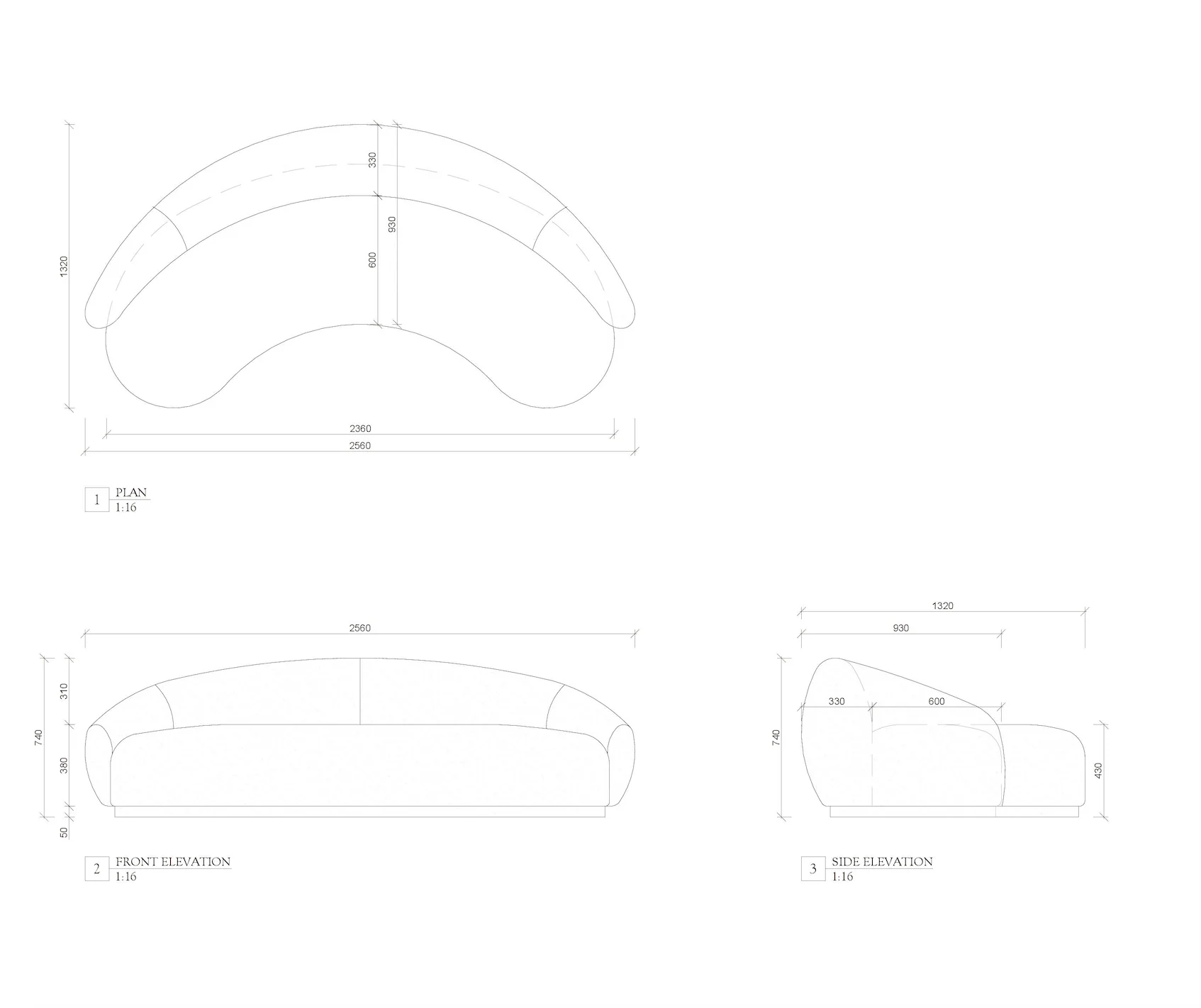 Boucle Curved Sofa - Image 9