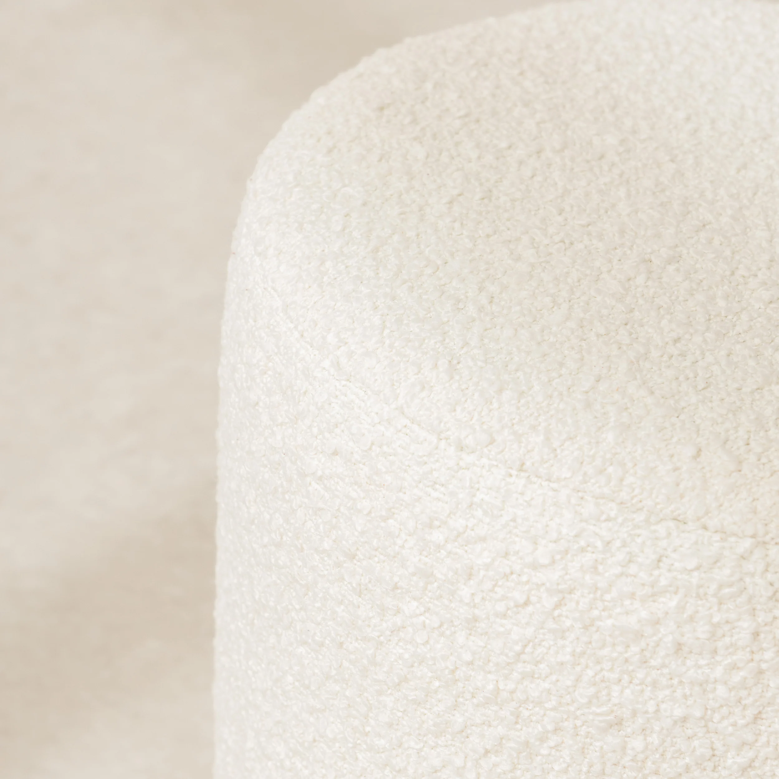 Boucle Pouffe with Fringe - White - Image 4
