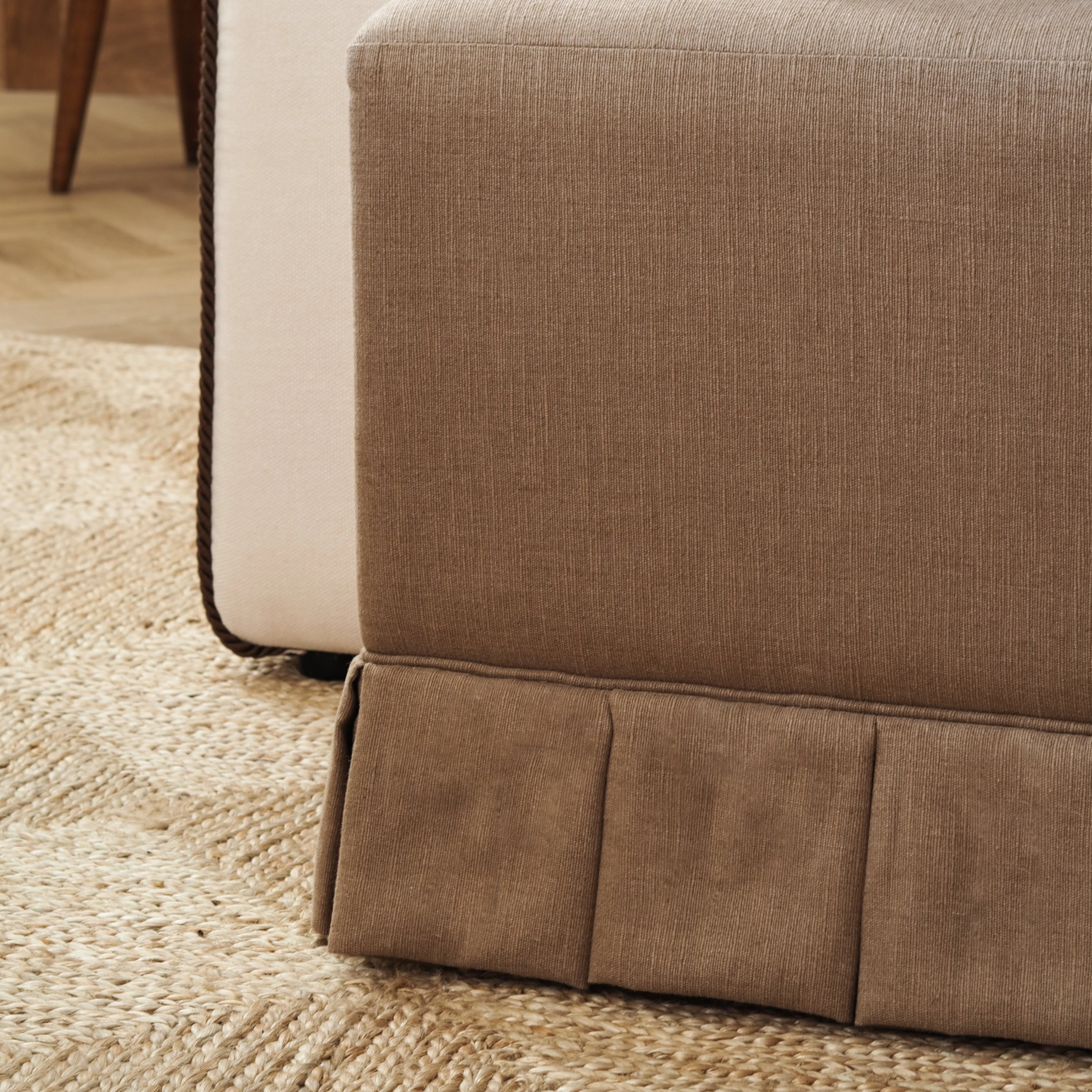 Box-Pleat Bench - Biscuit - Image 4