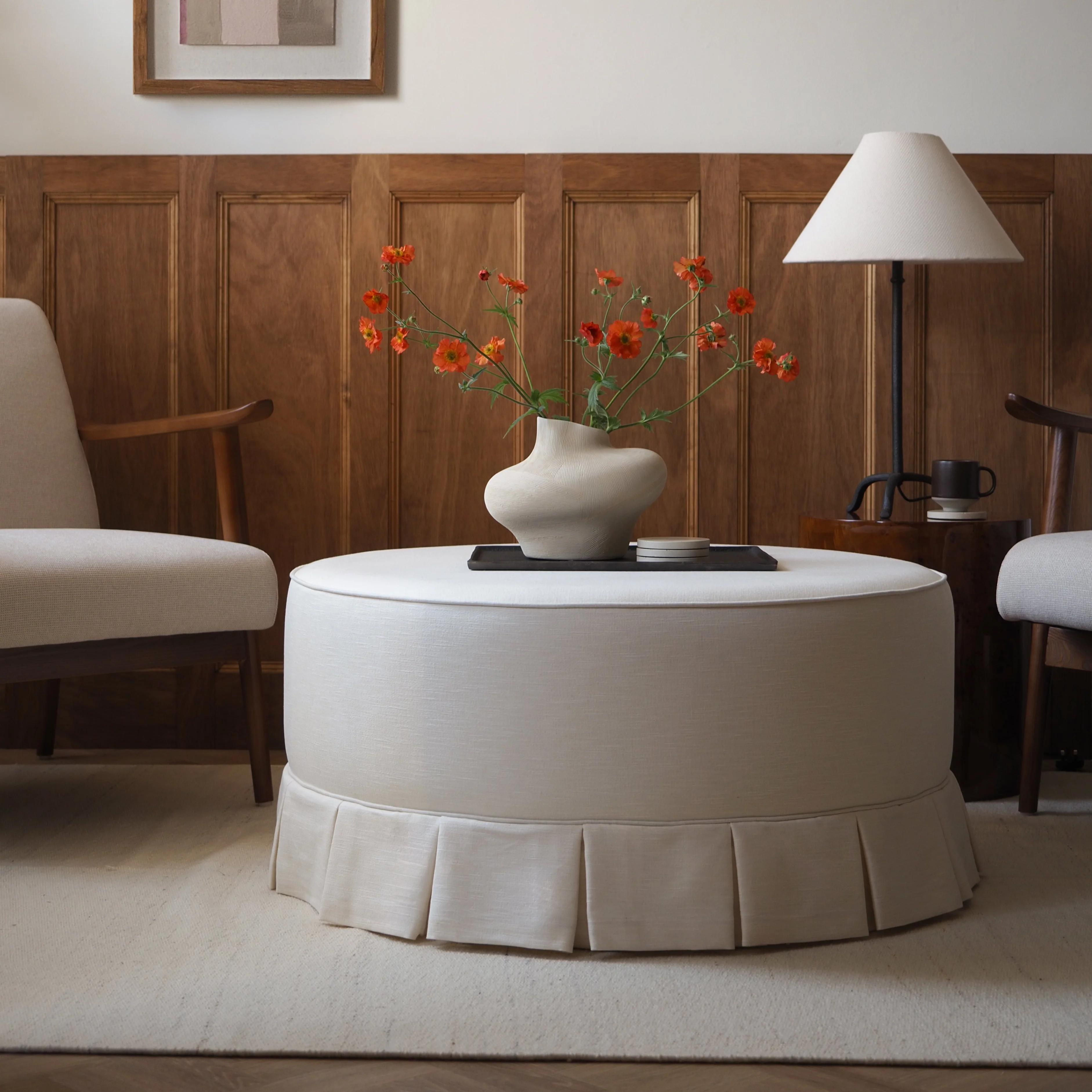 Box-Pleat Ottoman - Image 2