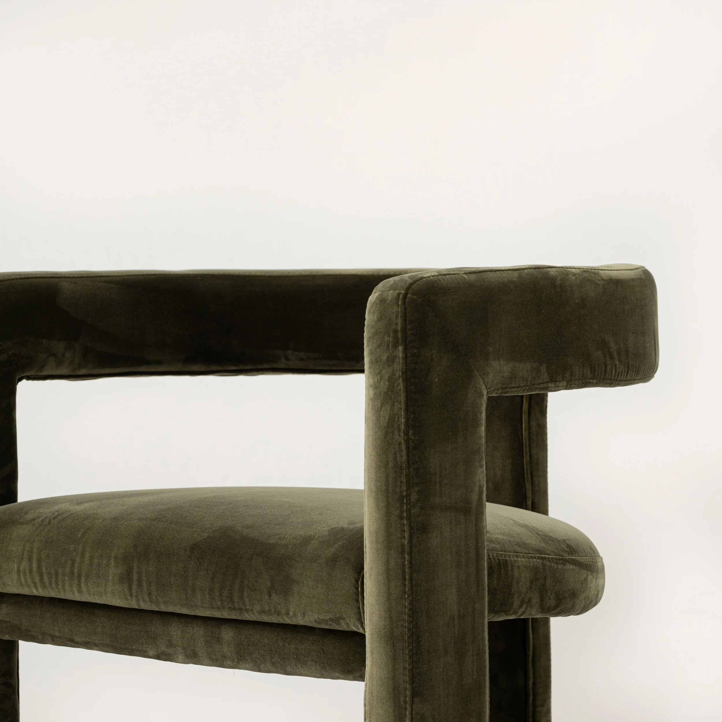 Curved Armchair - Khaki - Image 6