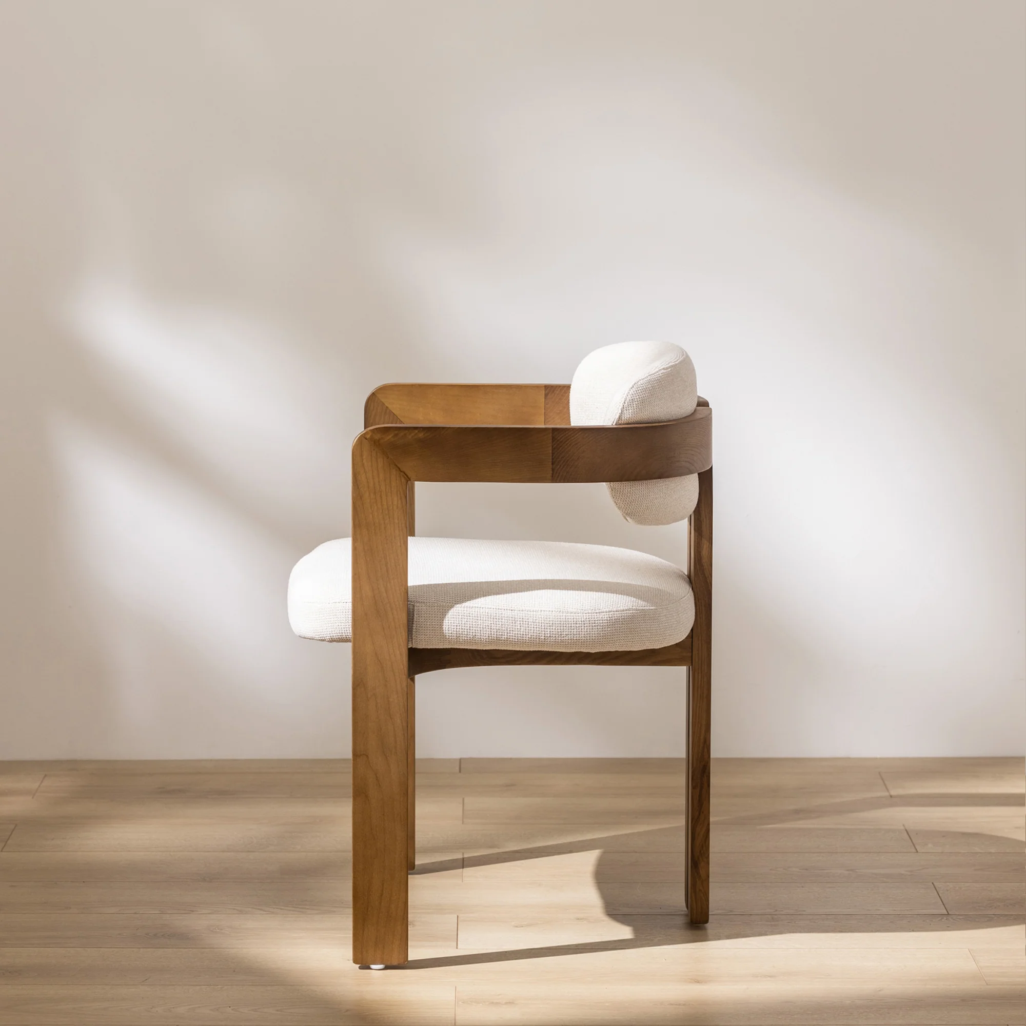 Curved Walnut Dining Chair - Canvas - Image 12