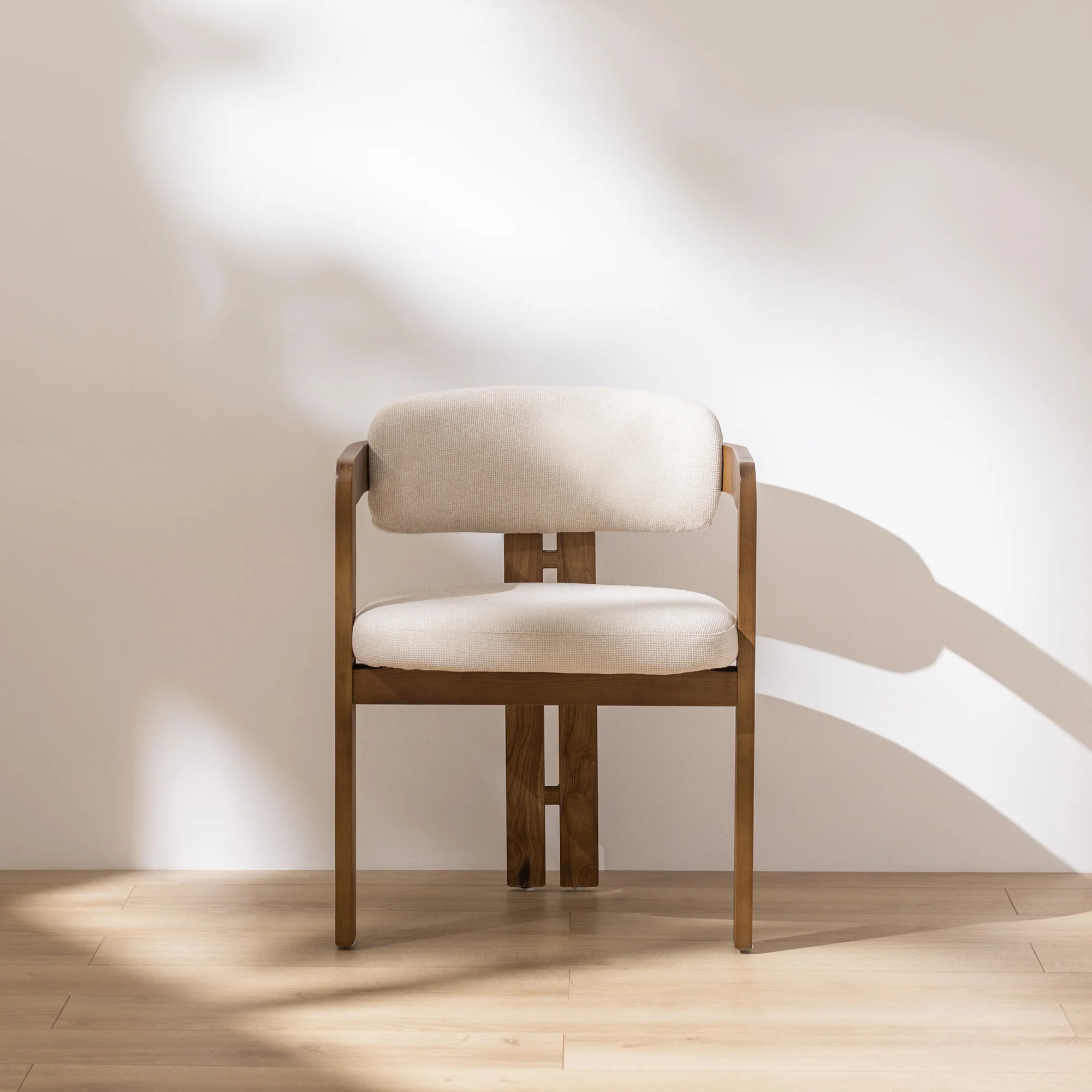 Curved Walnut Dining Chair - Canvas - Image 13