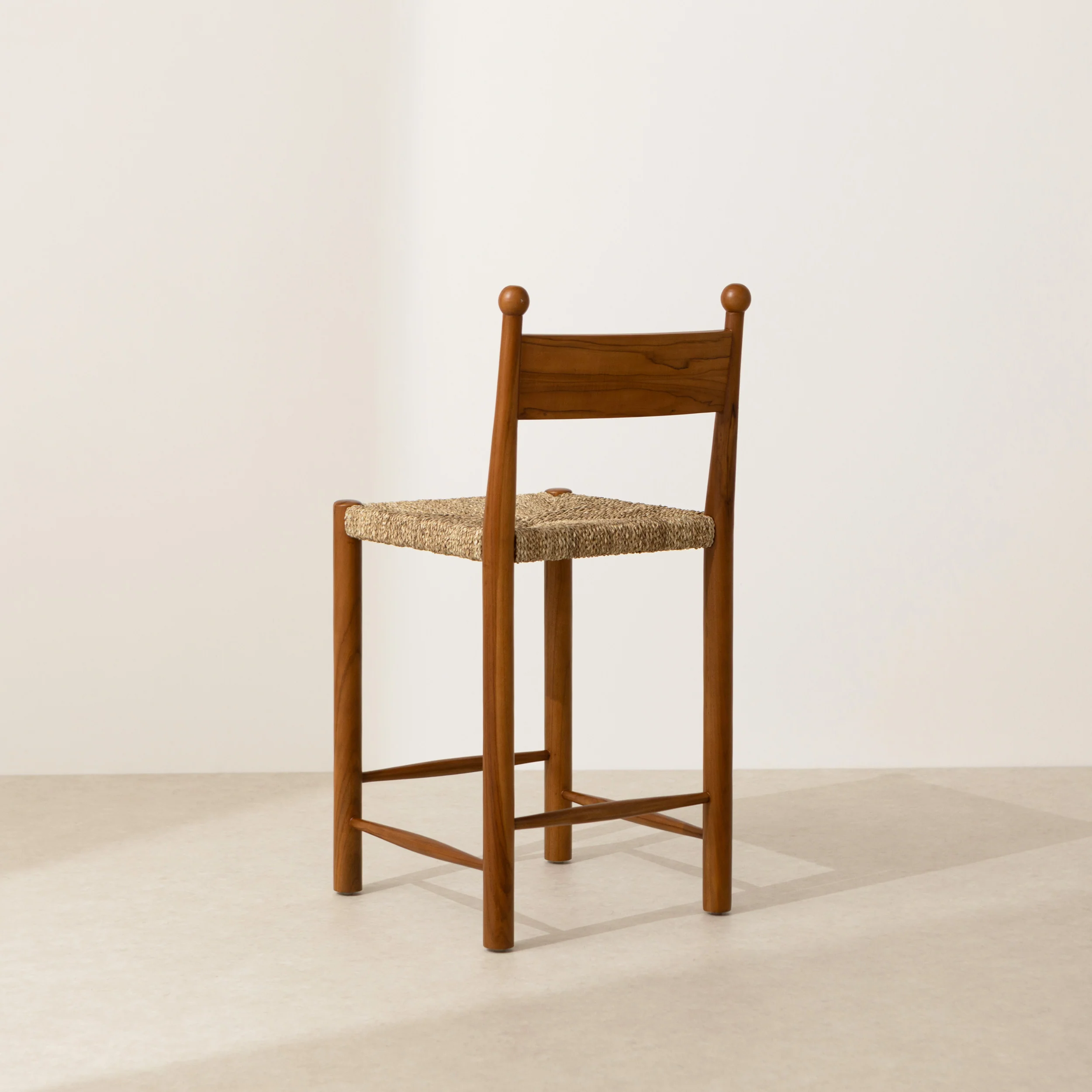 Finials Bar Stool with Rope Seat - Image 3