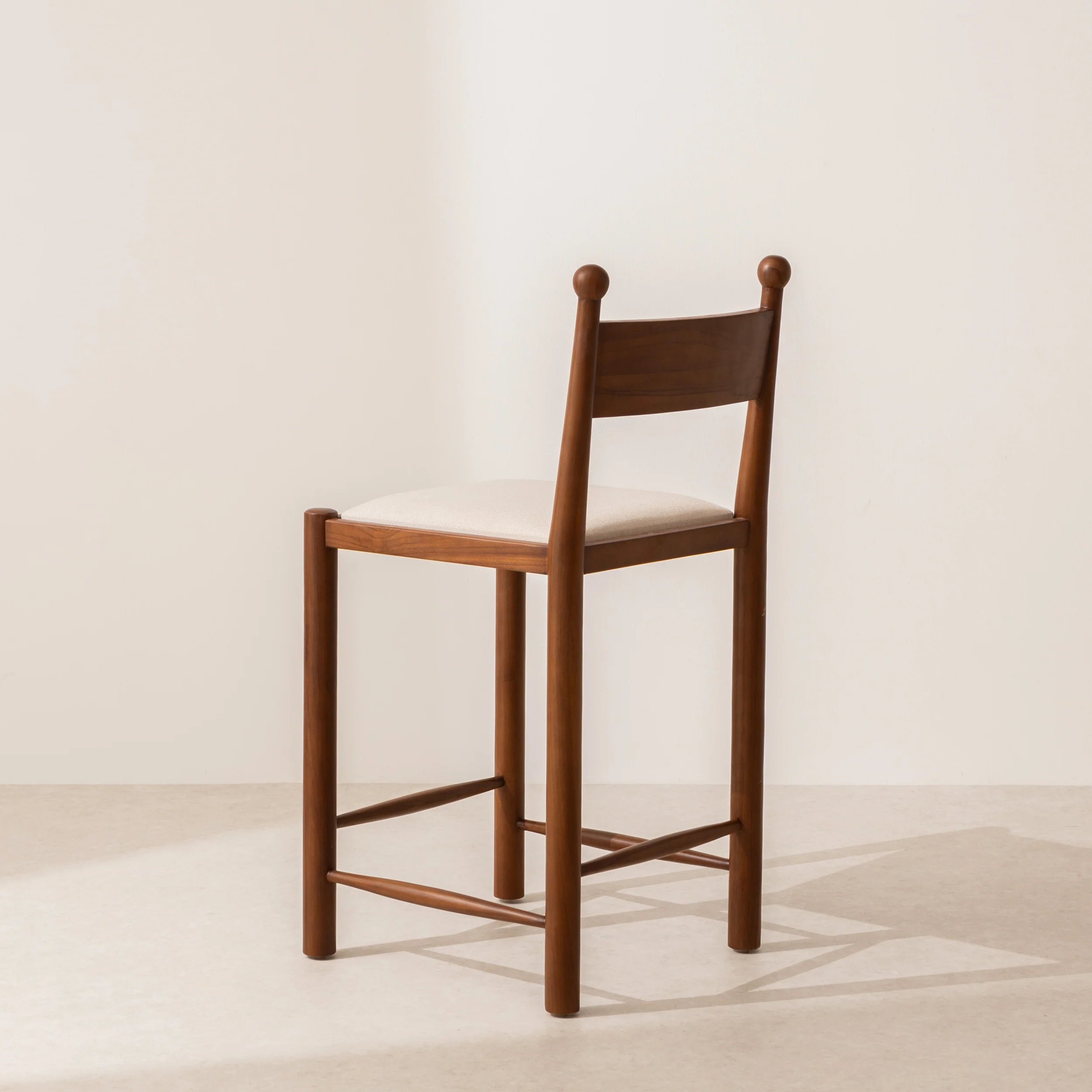 Finials Bar Stool with Upholstered Seat - Image 4