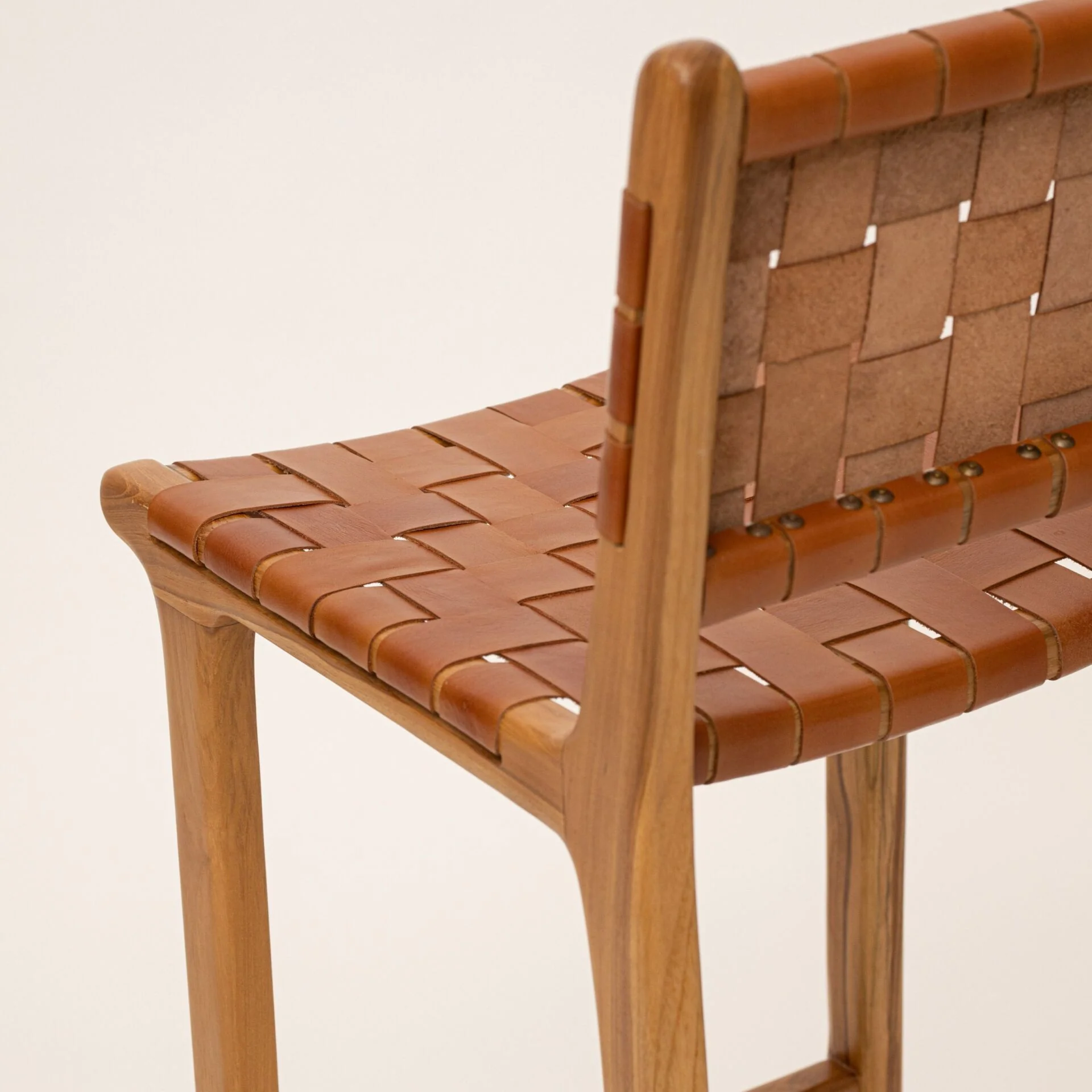 Leather Strap Bar Stool - Tan - Image 11