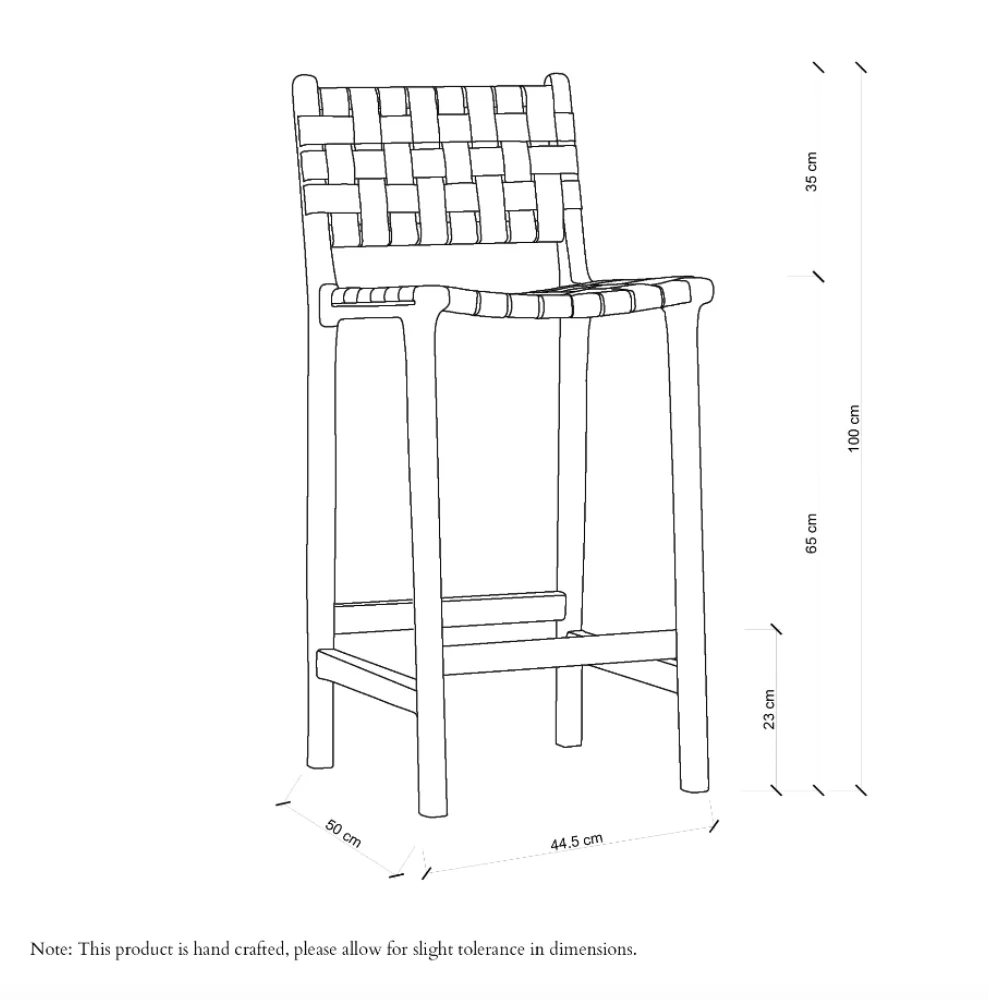 Leather Strap Bar Stool - Tan - Image 14