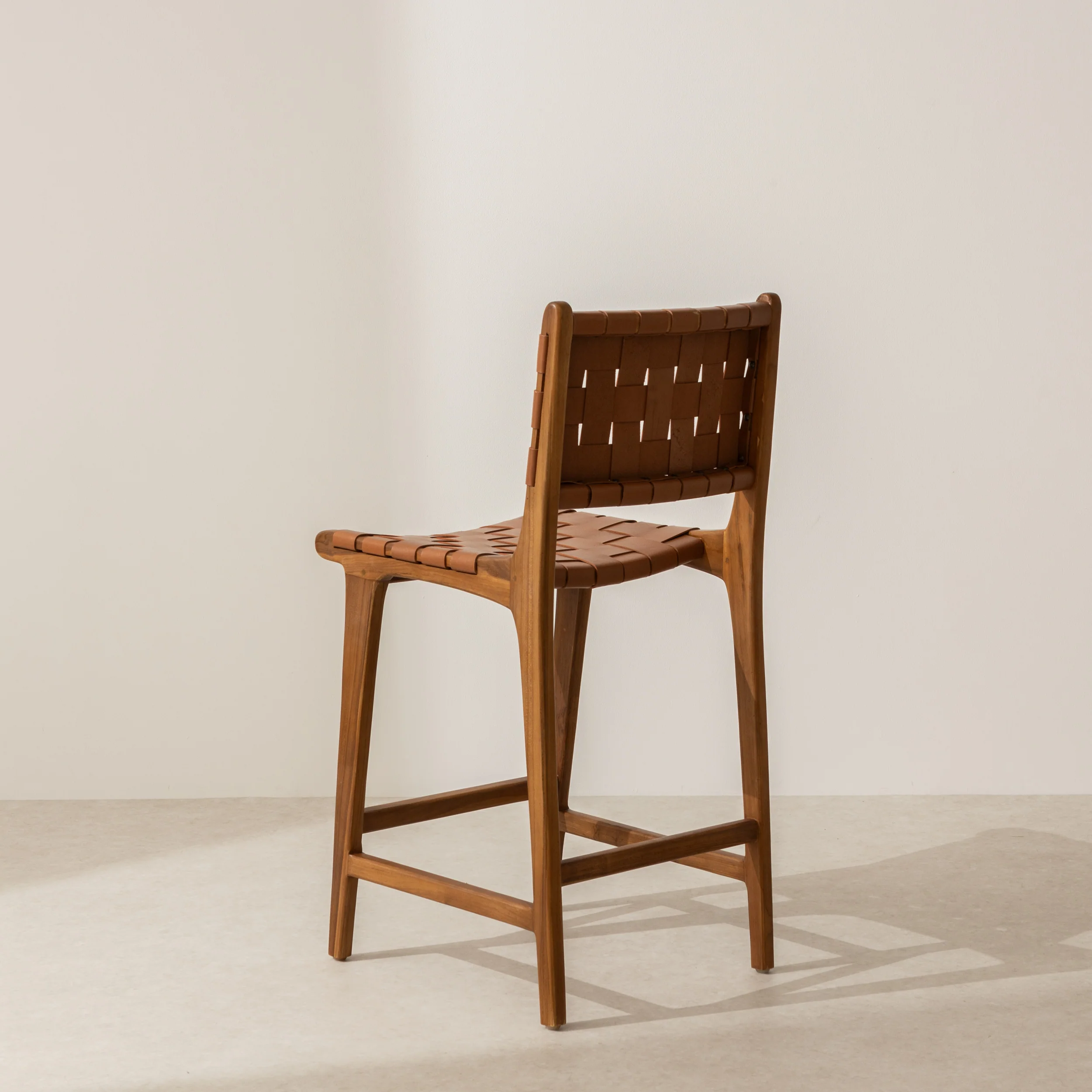 Leather Strap Bar Stool - Tan - Image 3