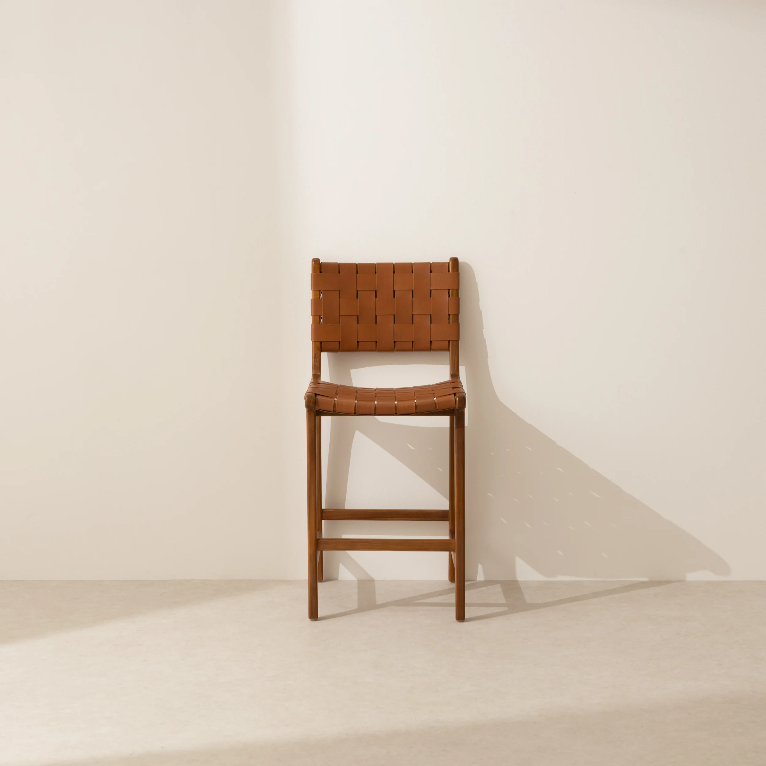 Leather Strap Bar Stool - Tan - Image 7