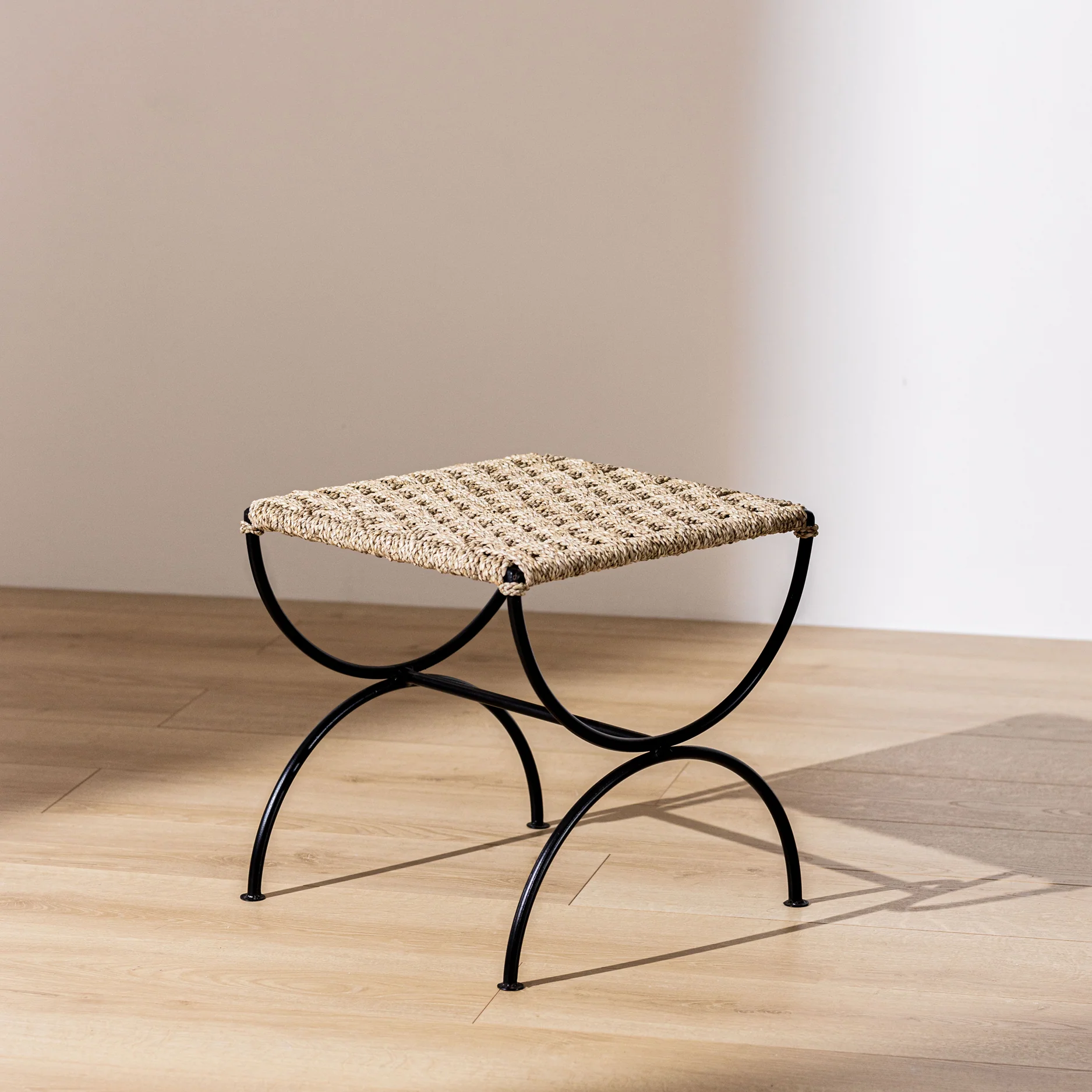 Metal & Rope Low Stool - Image 4