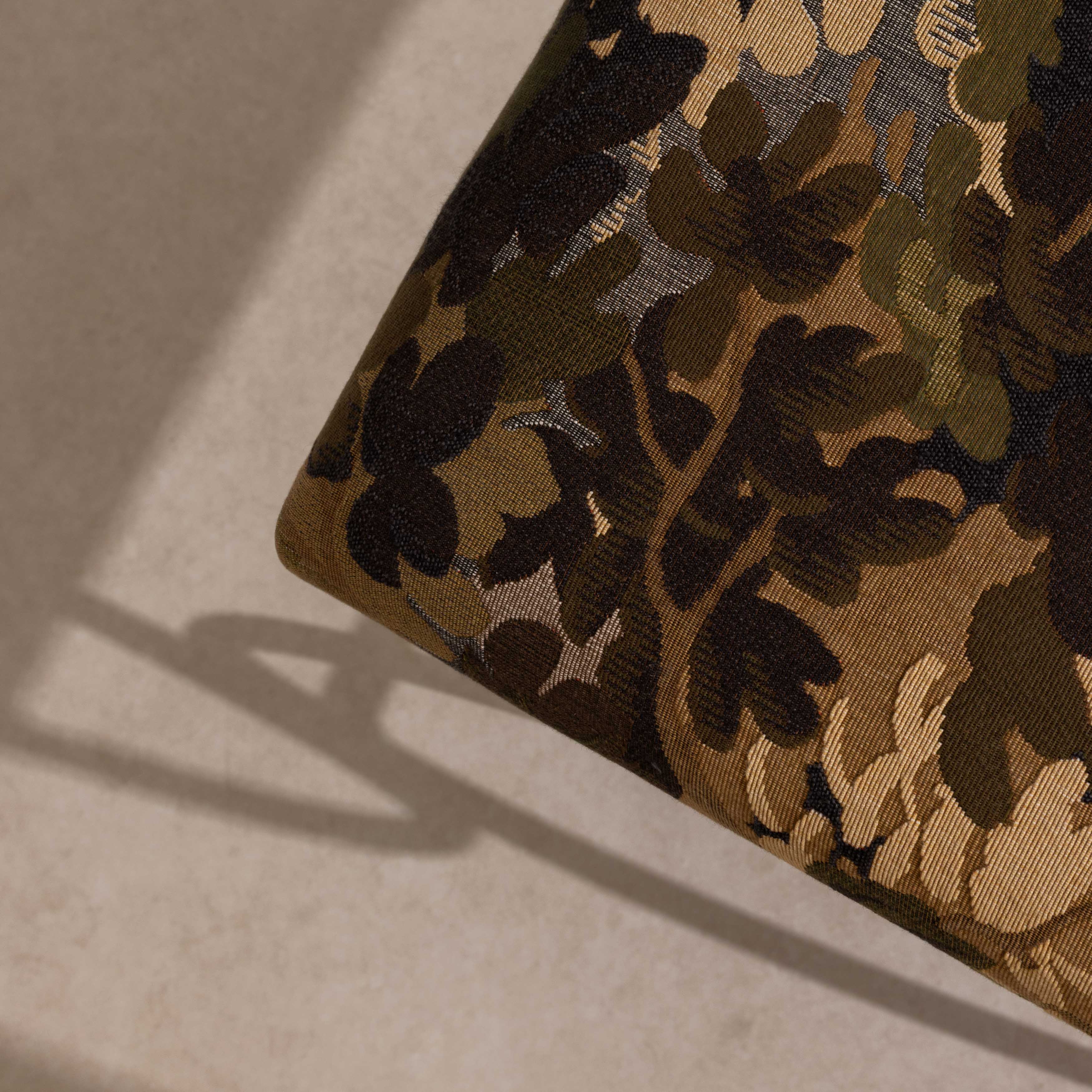 Metal & Tapestry Low Stool - Image 2