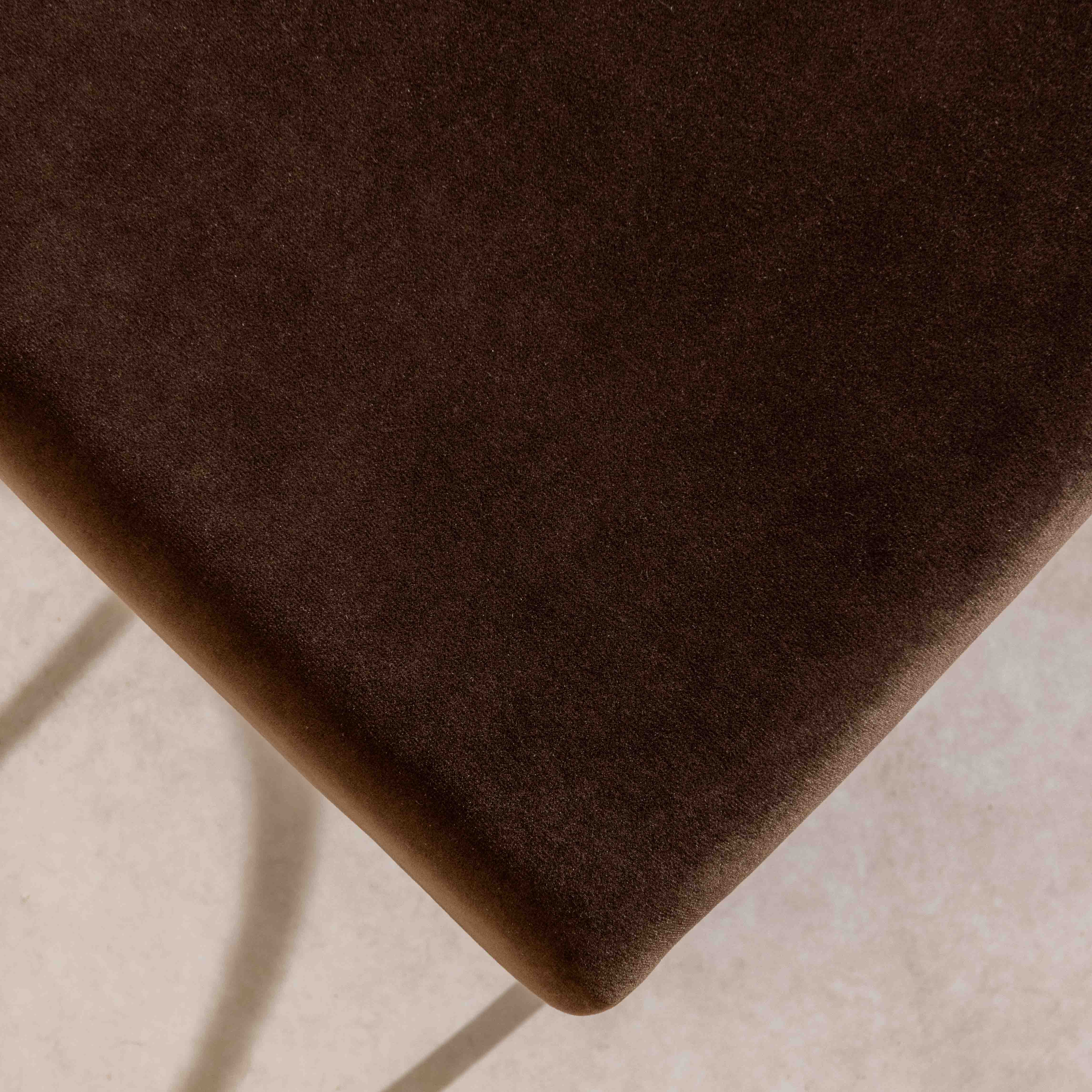 Metal & Velvet Low Stool - Image 3