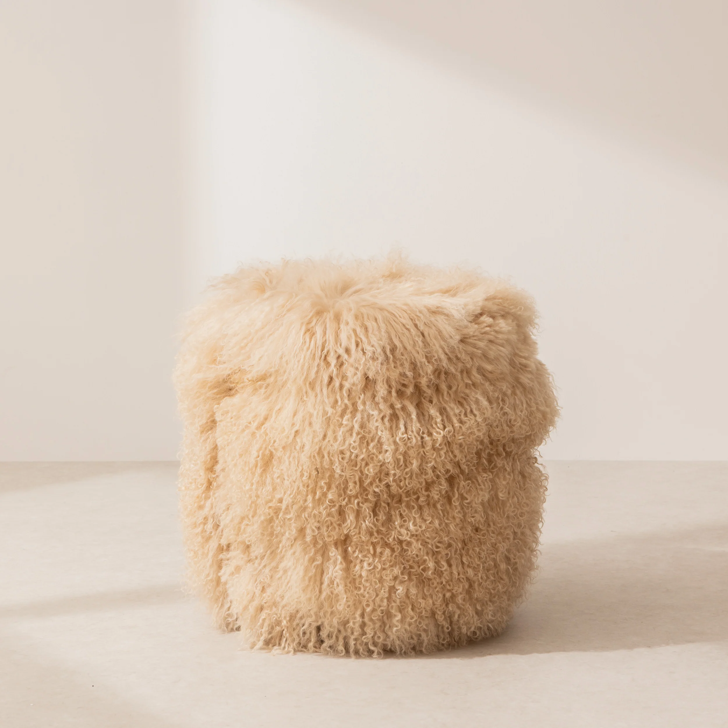 Mongolian Sheepskin Pouffe