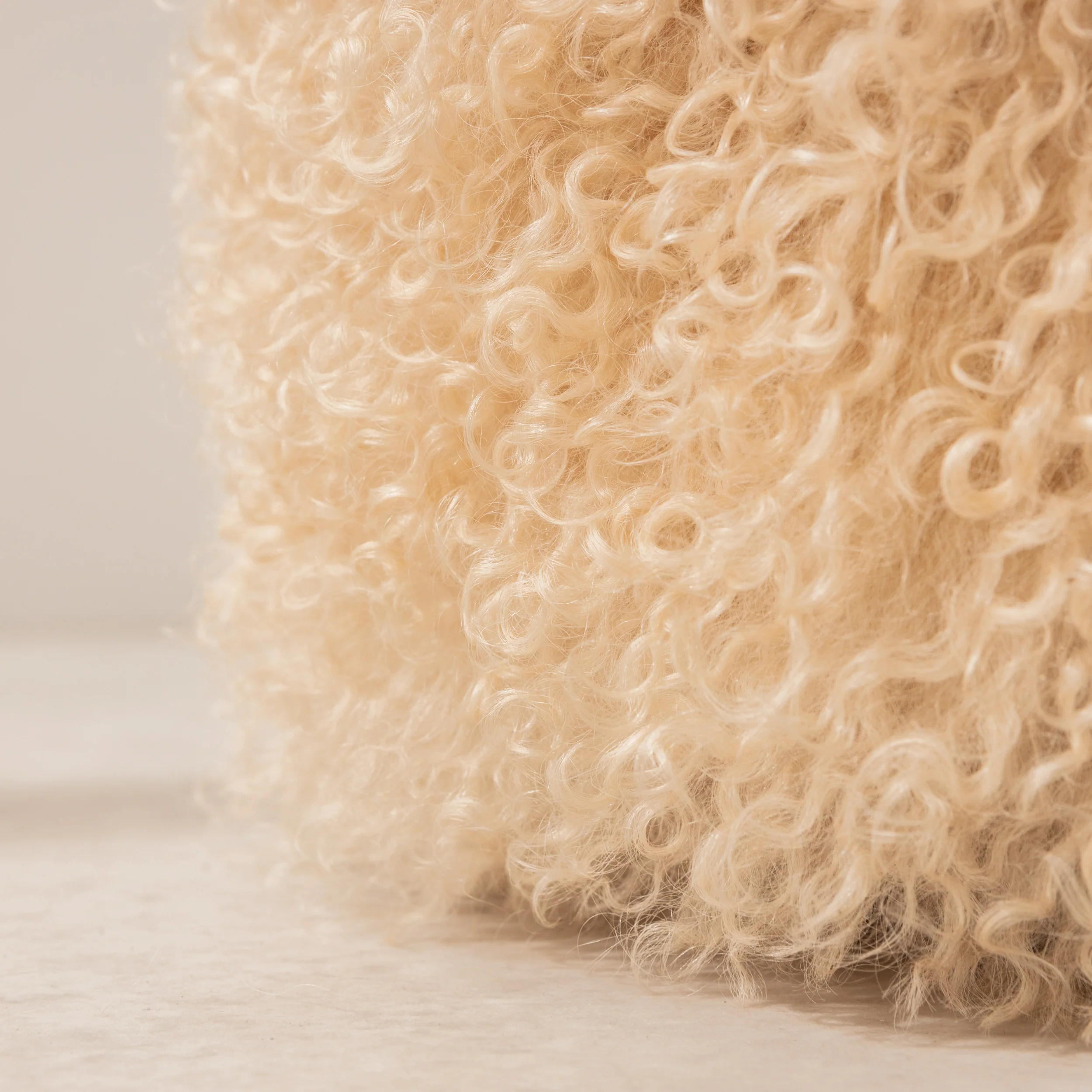 Mongolian Sheepskin Pouffe - Image 2