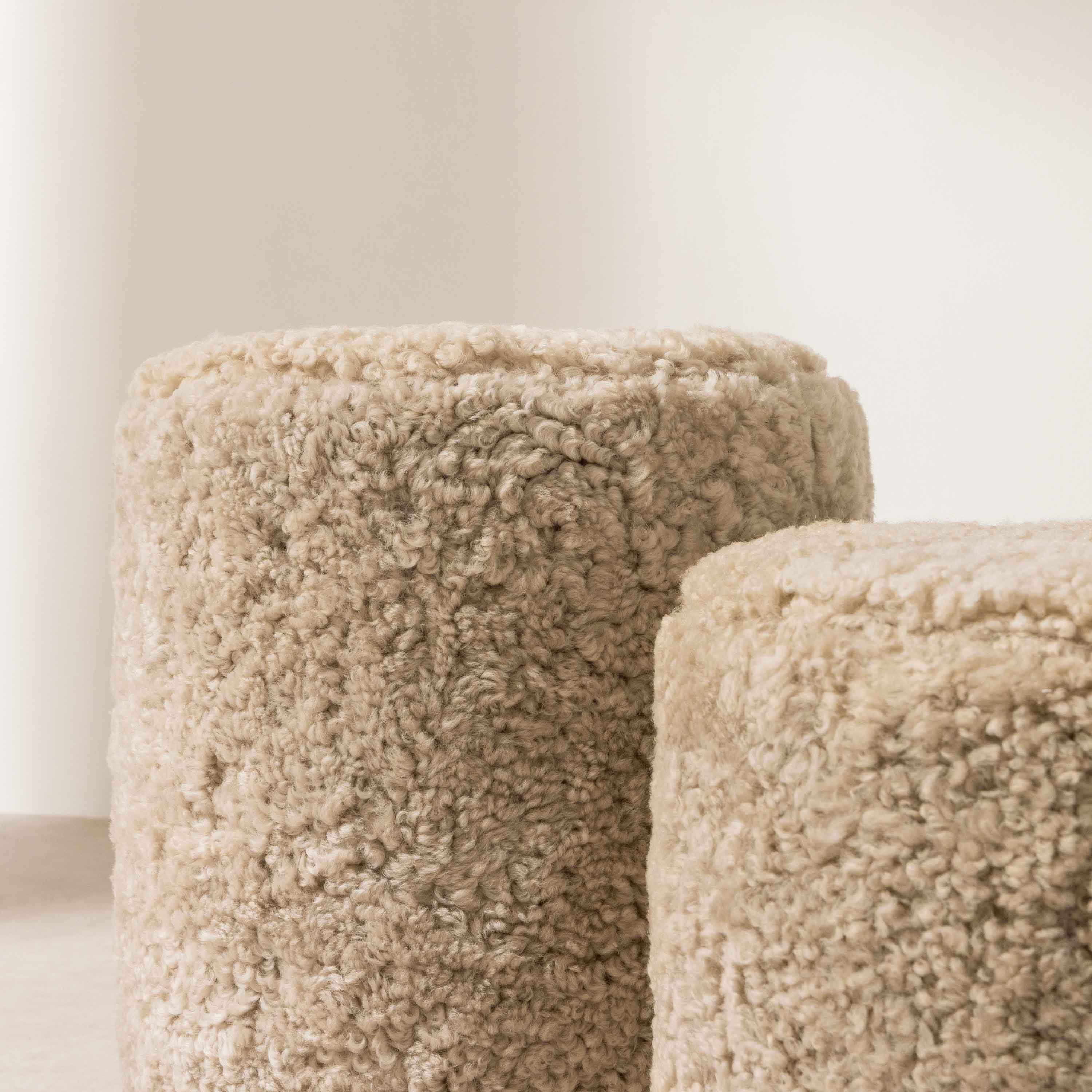 No.17 The Haven Sheepskin Pouffe on Ball-Feet - Image 3