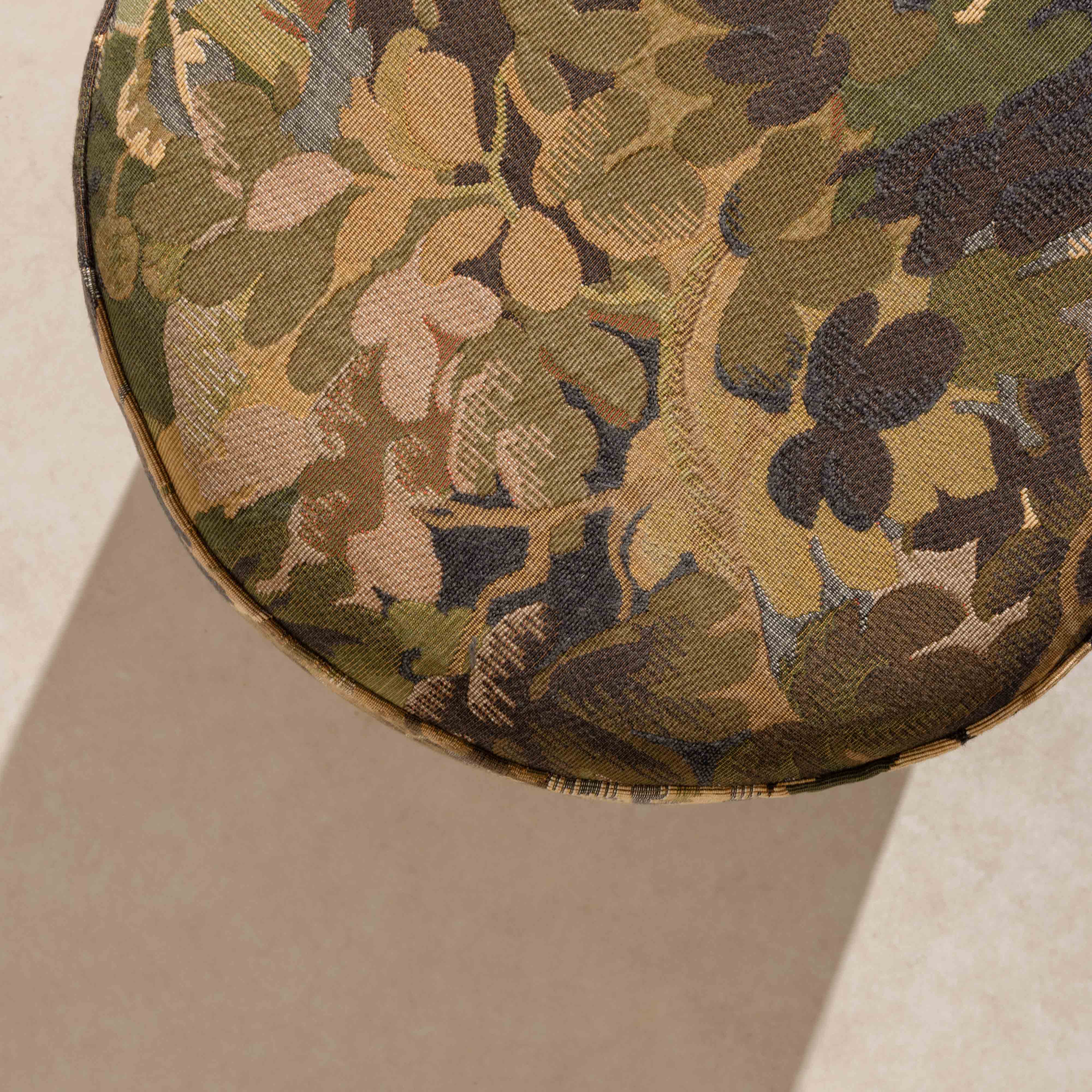 No.17 The Rodin Tapestry Pouffe on Ball-Feet - Browns - Image 4