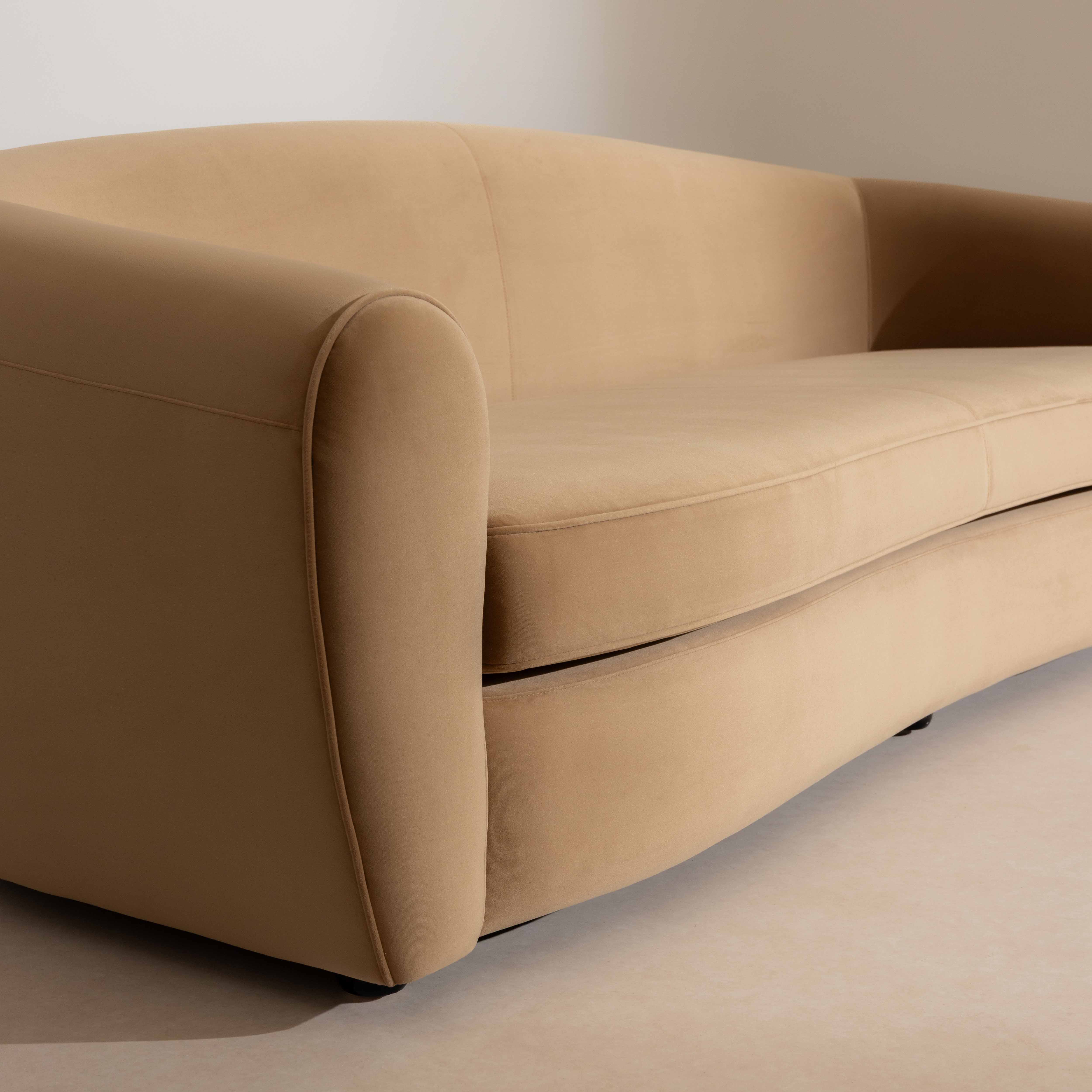 Piped Velvet Sofa - Image 4