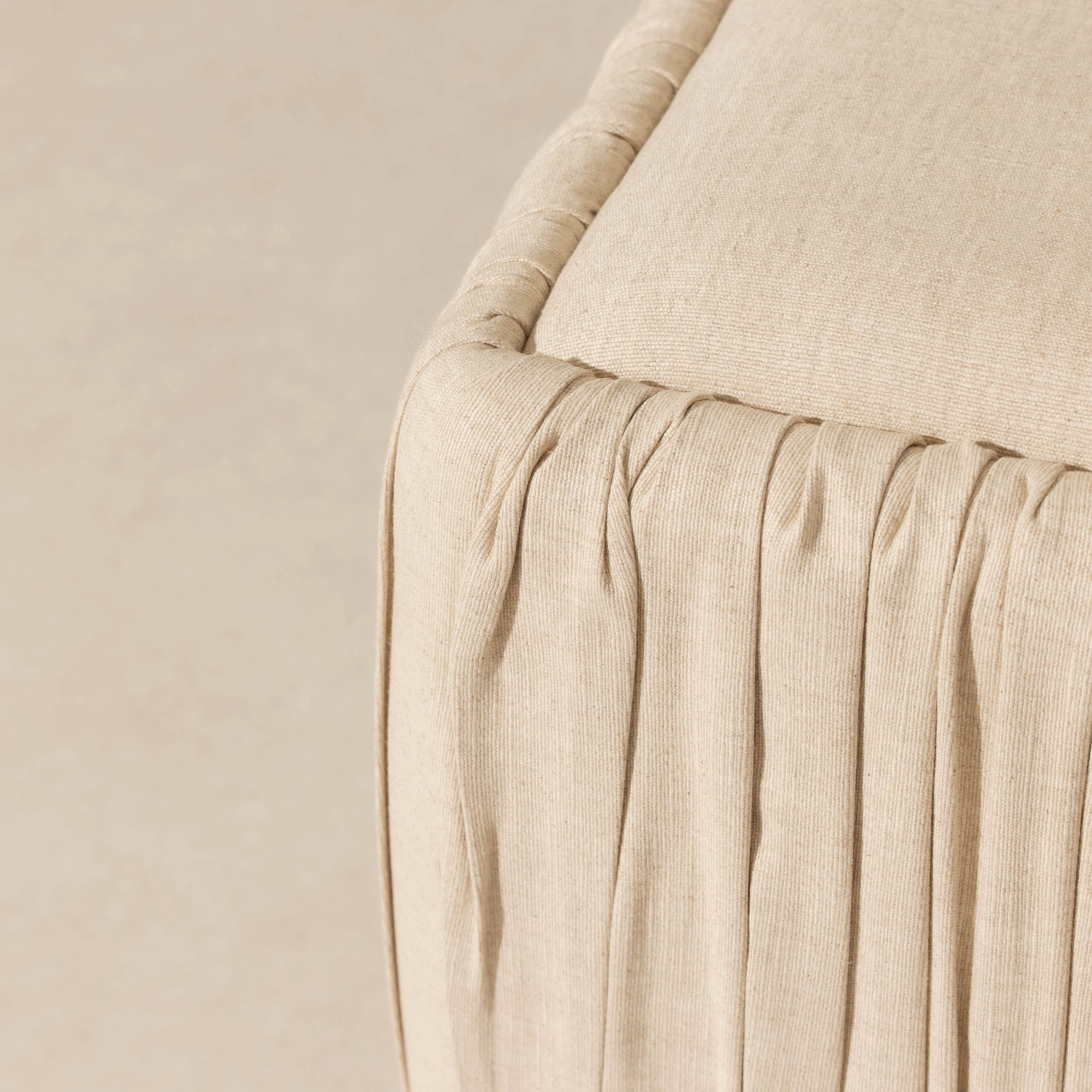 Ruched Linen Pouffe - Image 2