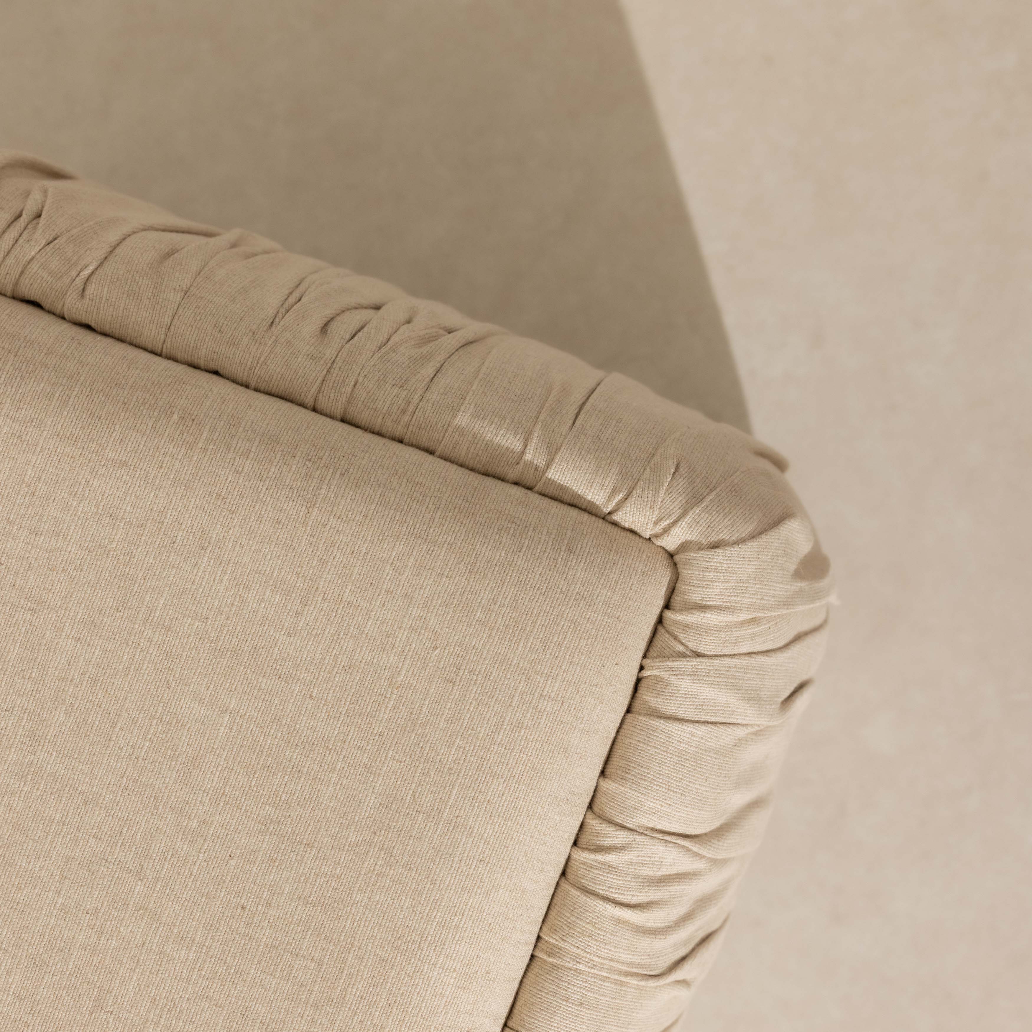 Ruched Linen Pouffe - Image 3