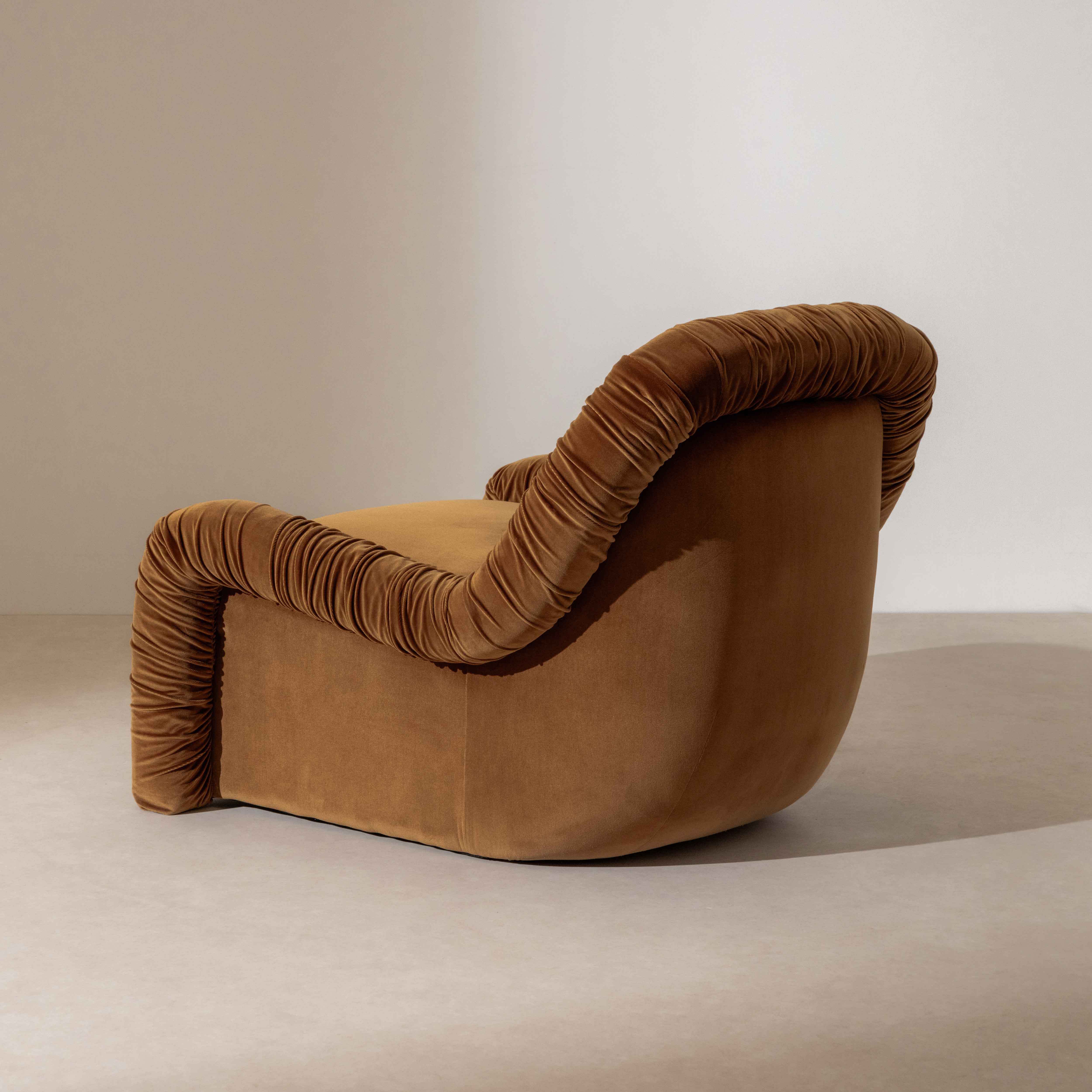 Ruched Lounge Chair - Cinnamon - Image 3
