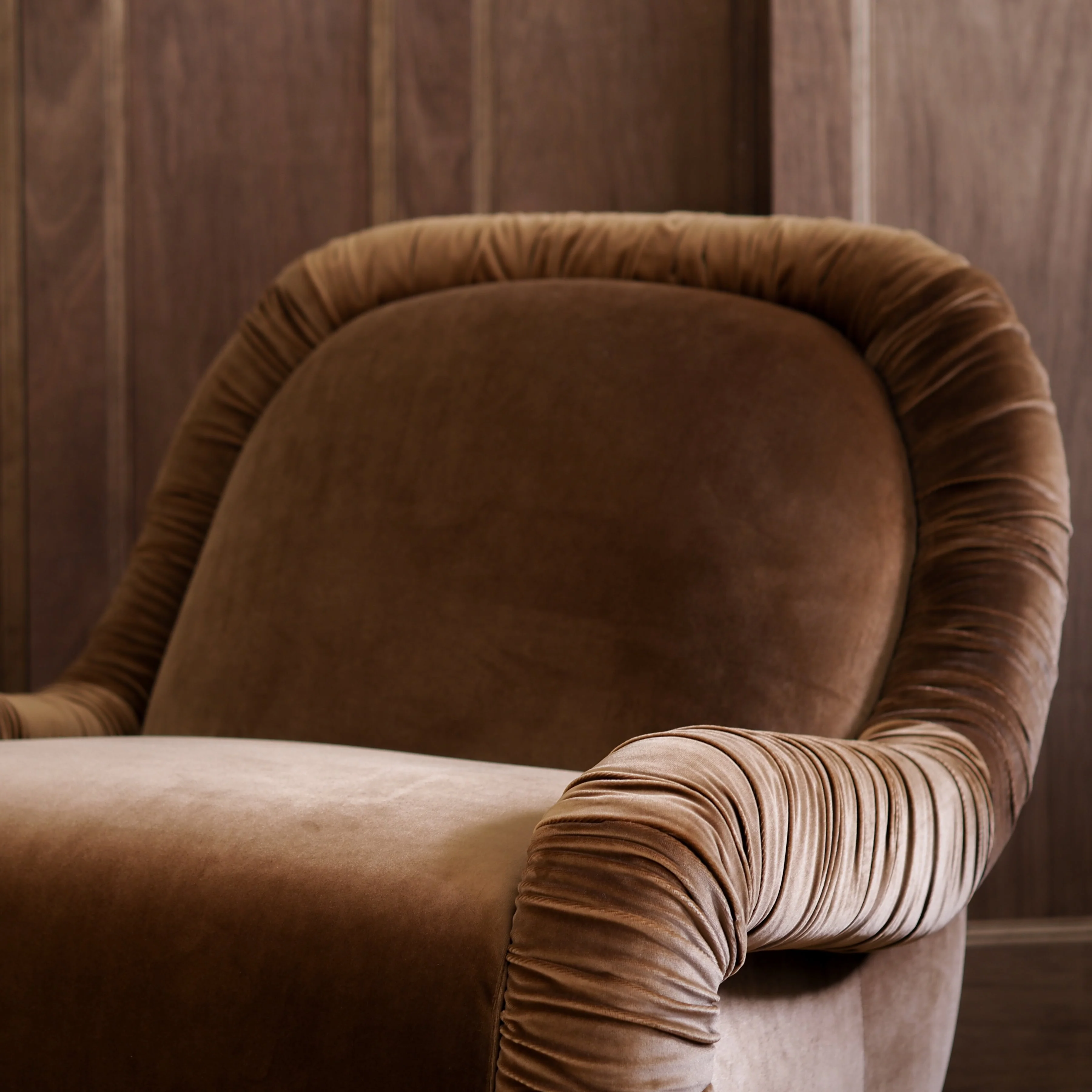 Ruched Lounge Chair - Cinnamon - Image 4