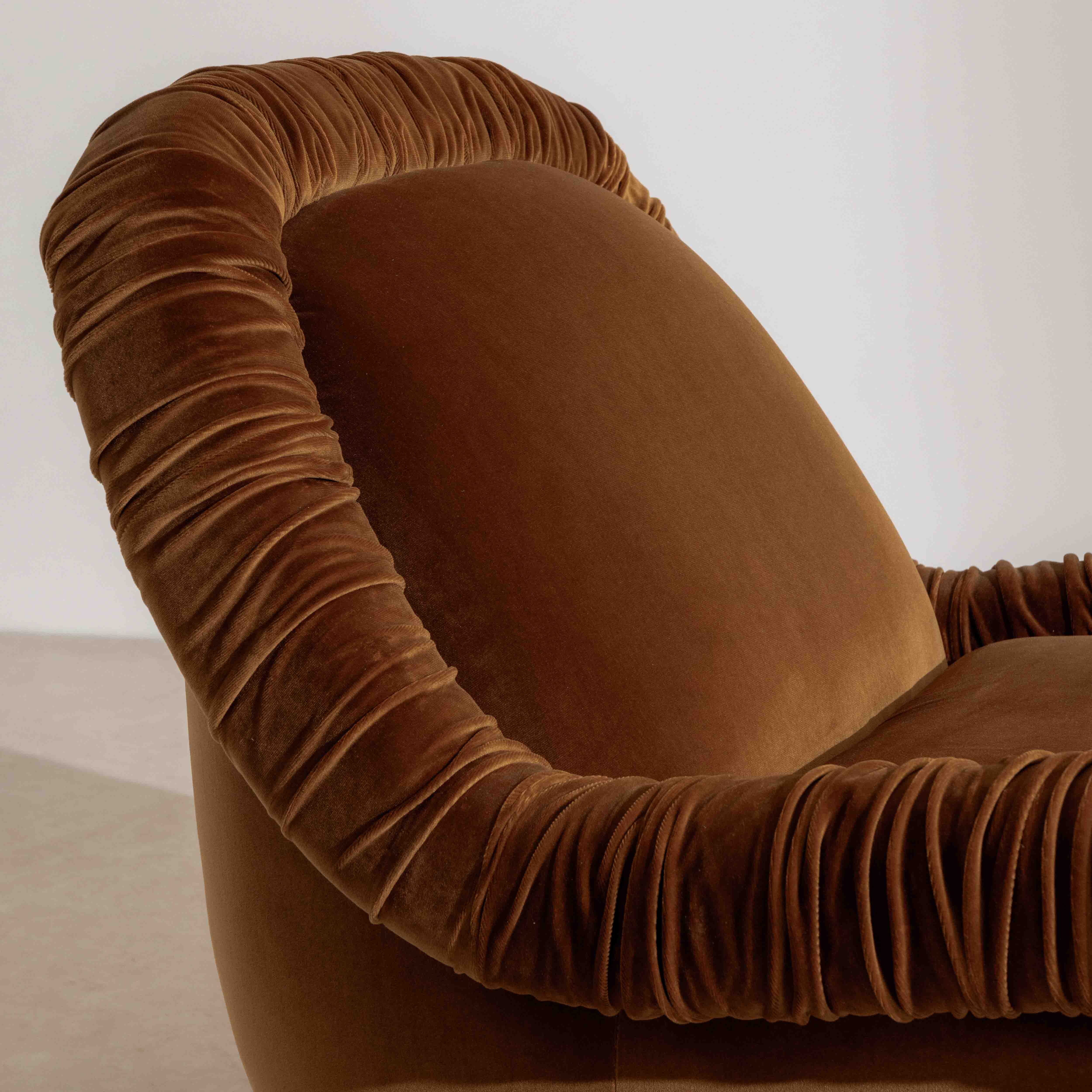 Ruched Lounge Chair - Cinnamon - Image 5