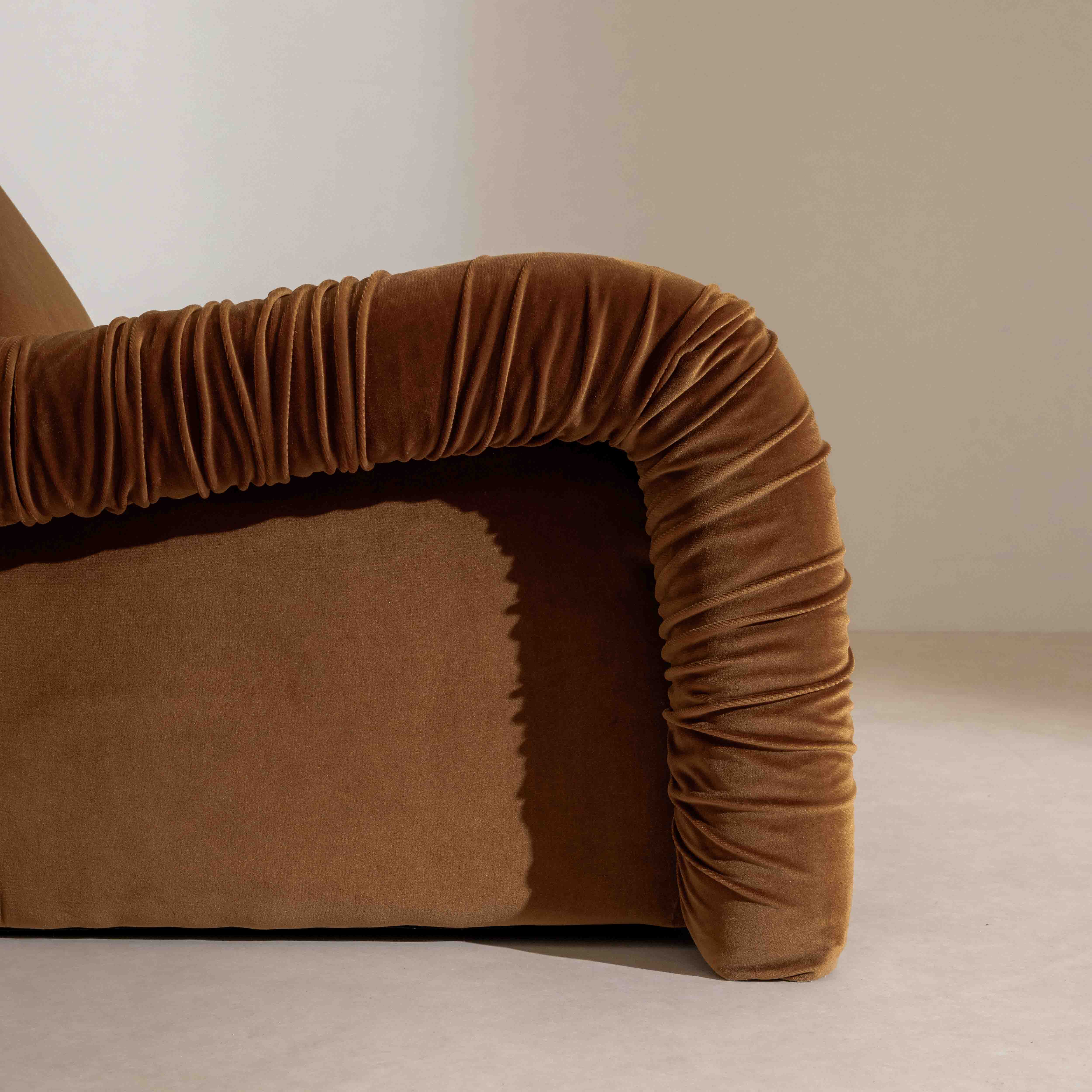 Ruched Lounge Chair - Cinnamon - Image 7
