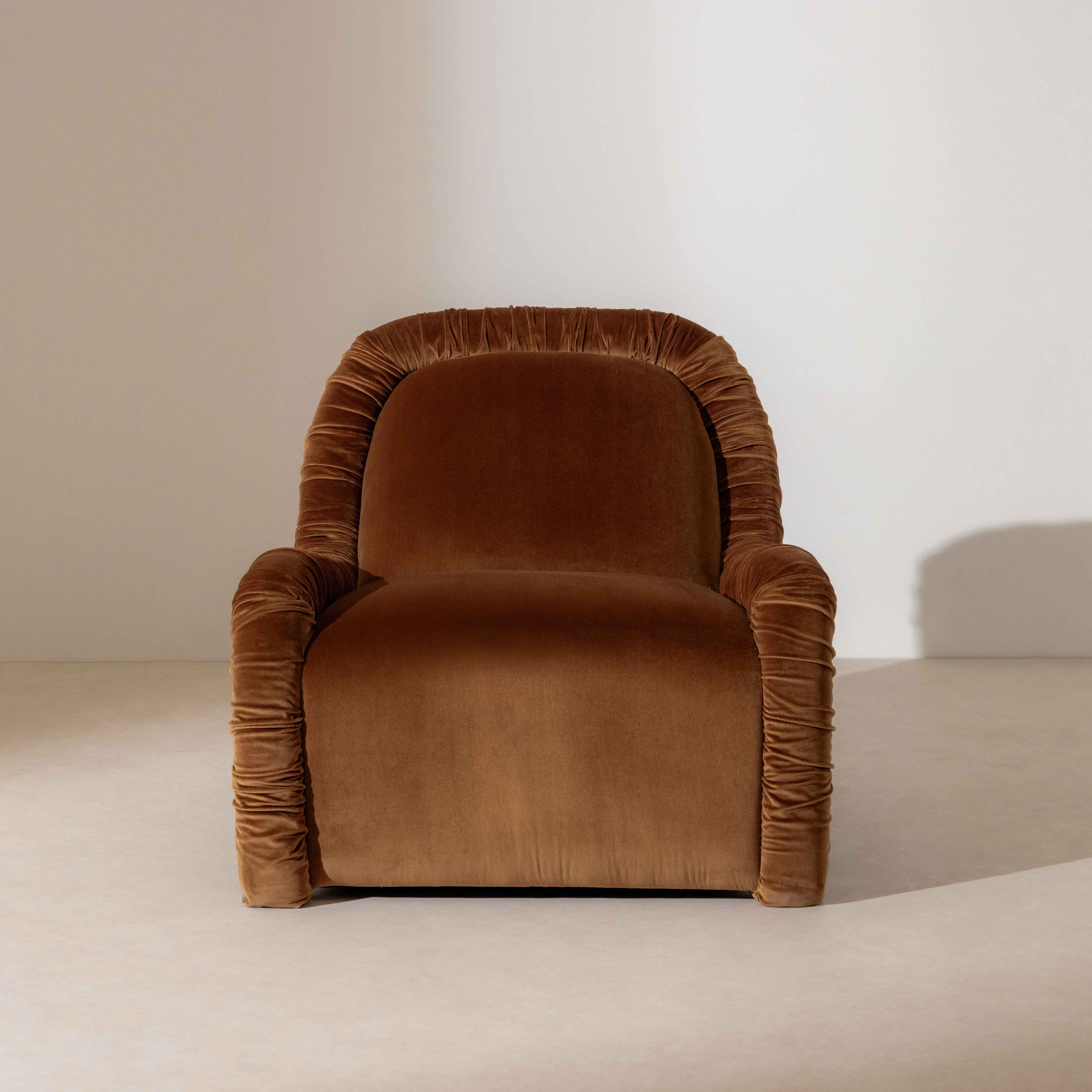 Ruched Lounge Chair - Cinnamon - Image 8