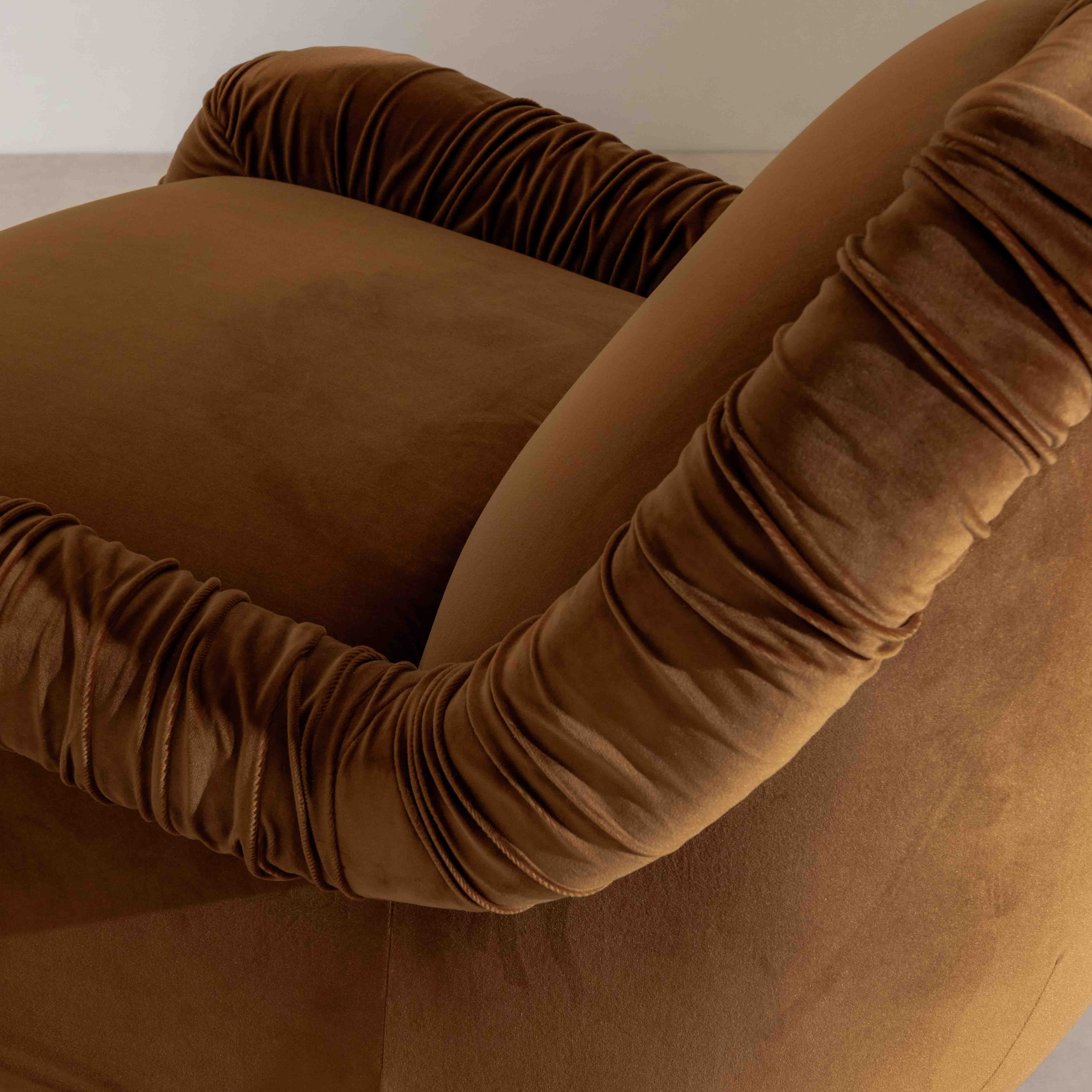 Ruched Lounge Chair - Cinnamon - Image 9